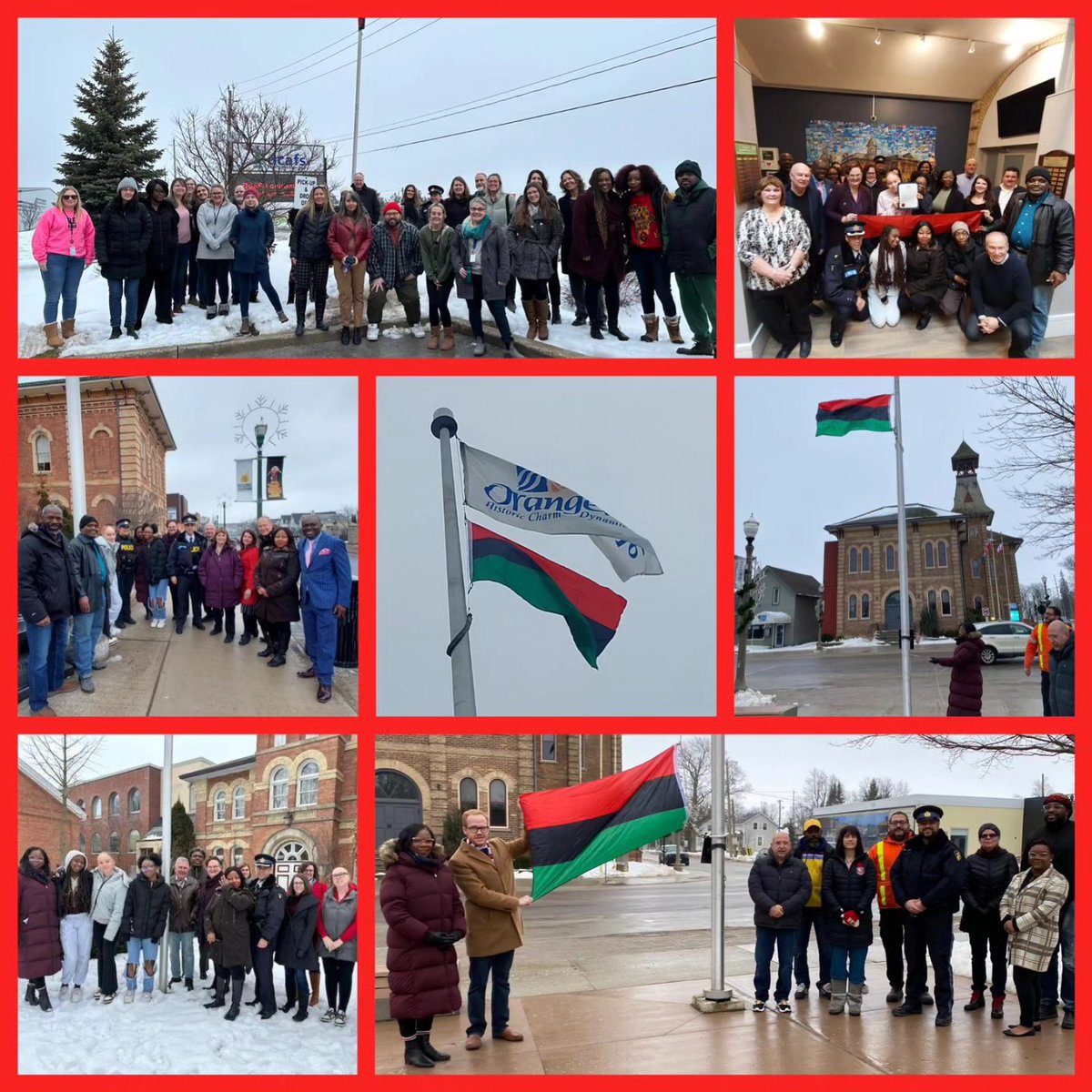 #DufferinOPP attended multiple flag raises across #DufferinCounty to kick off the beginning of Black History Month. We were honored to be in attendance and look forward to a month that is dedicated to recognizing Black Canadians' contributions to our community. ^ap