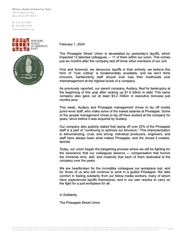 Pineapple Street Union tweet media
