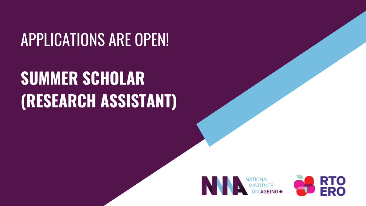 Are you an undergraduate or graduate student passionate about bettering the lives of older Canadians? Apply now to be an NIA/@rto_ero Summer Scholar! Applications are open until March 1. torontomu.ca/careers/resear…