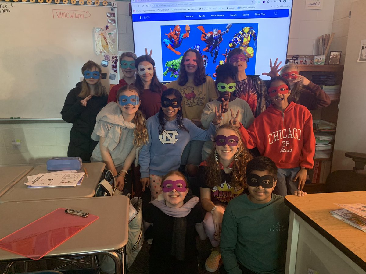 teachingwithejr's tweet photo. SUPER HERO day for my 6 plus kiddos on their decimals unit!! They had so much fun and I can’t wait to do it with Math 6 again soon! These kids are SUPER fun :) https://t.co/8zQEk8cpDv