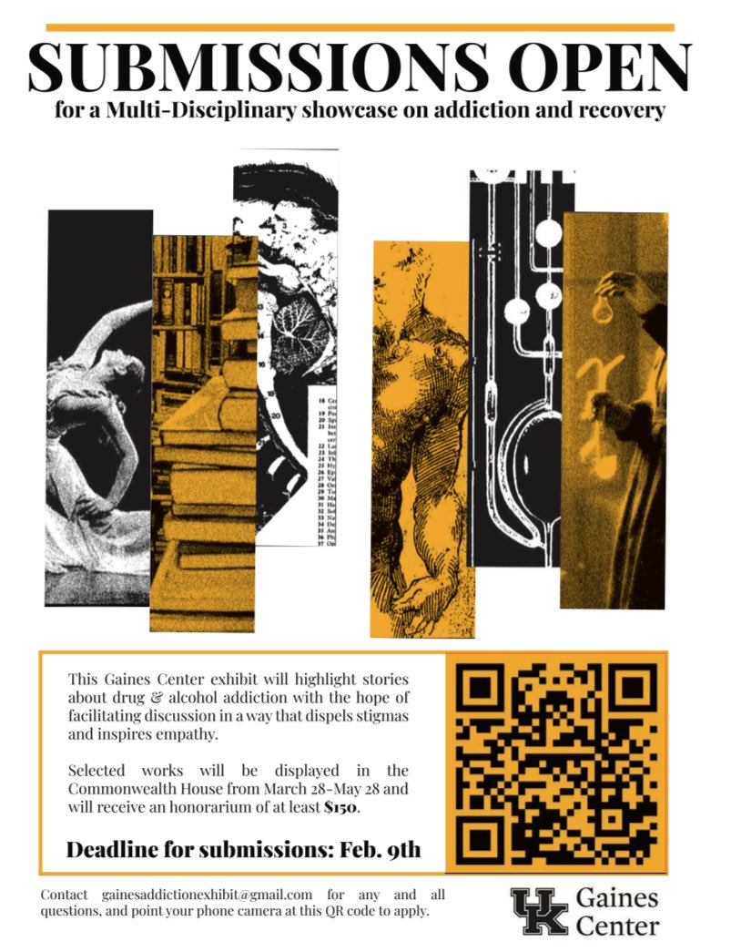 Have a story to tell? Gaines is accepting submission for a showcase aiming to dispel myths about addiction and recovery. Submissions accepted until February 9th!