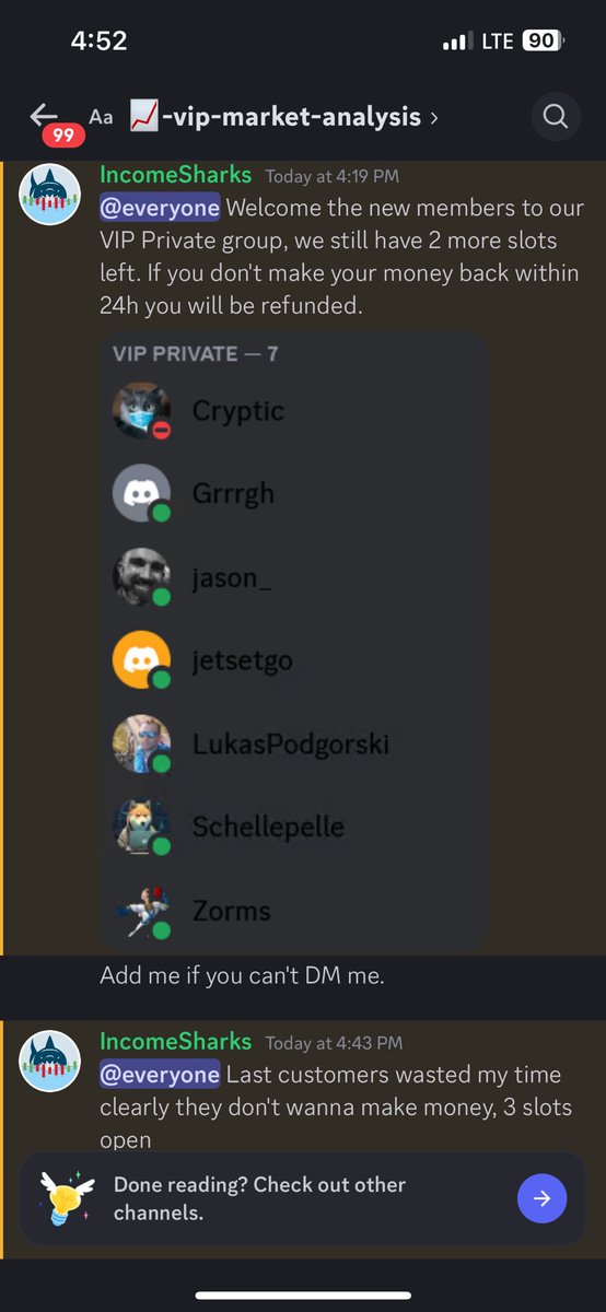 TheCryptoBeaver's tweet photo. @IncomeSharksAlt @CryptoWarrior01 @Support There is 7 of us in the new vip group lol so he made at least 2100 dollars https://t.co/SfSw8GPgKS
