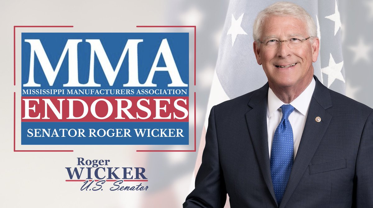 RogerWicker's tweet image. Thank you to the Mississippi Manufacturers Association for supporting #TeamWicker! I will always fight for policies that strengthen and grow our manufacturing sector and workforce.