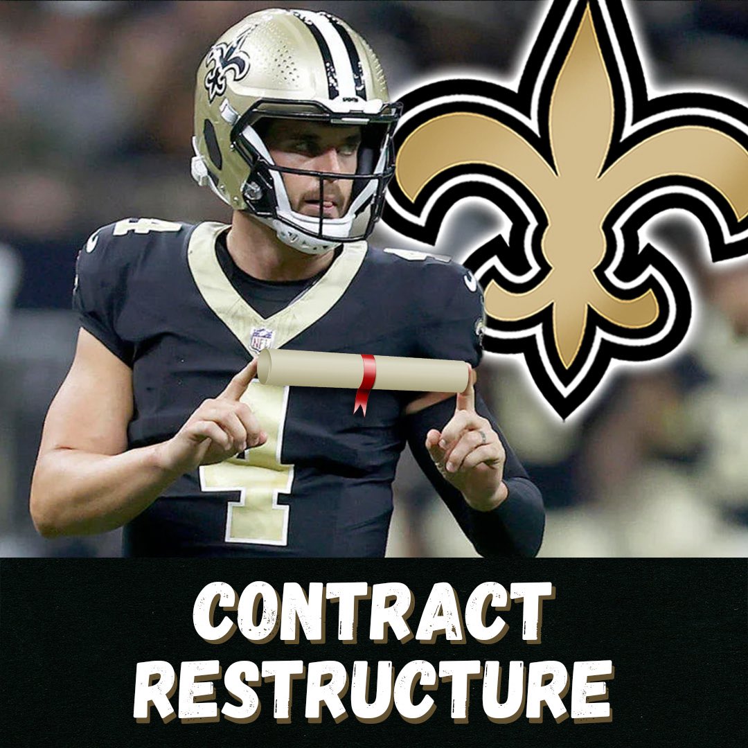 1045espn's tweet photo. 🚨 BREAKING: Saints plan to restructure Derek Carr’s contract 🚨

🏈 The potential move would financially bind the Saints to Carr for at least two more seasons.

(per @ByLukeJohnson ) https://t.co/GQf7psVeZV