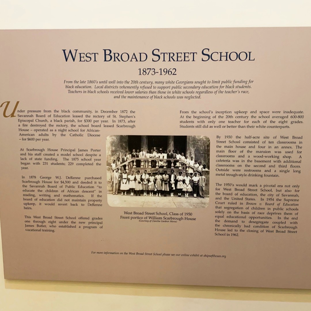 ShipsOfTheSea's tweet photo. In honor of Black History Month, we are excited to announce our new installation featuring our William Scarbrough House as the West Broad Street School. There is such a wealth of information here that you simply have to stop by to come see it!

#shipsoftheseamaritimemuseum https://t.co/RqC1i9GNh8