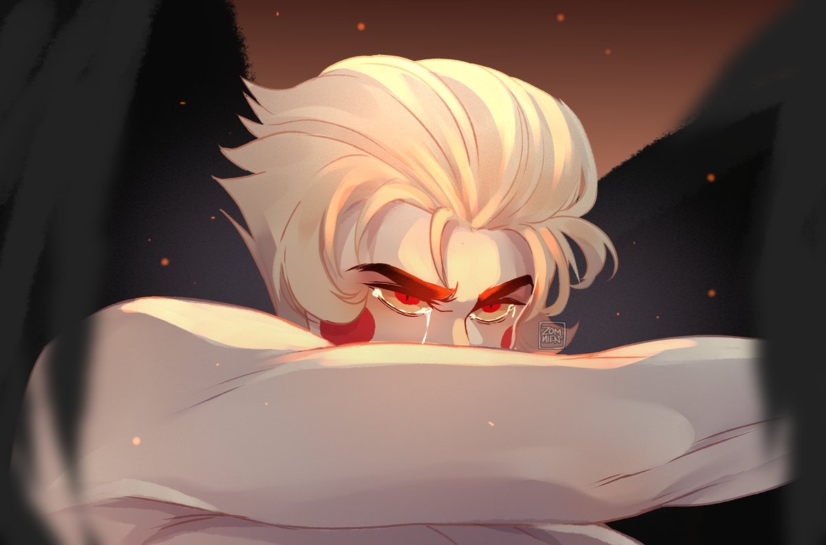 Zomnien's tweet photo. Le tristesse du díable 
#HazbinHotel #HazbinHotelLucifer #HazbinHotelFanart https://t.co/JGrYwpssyj