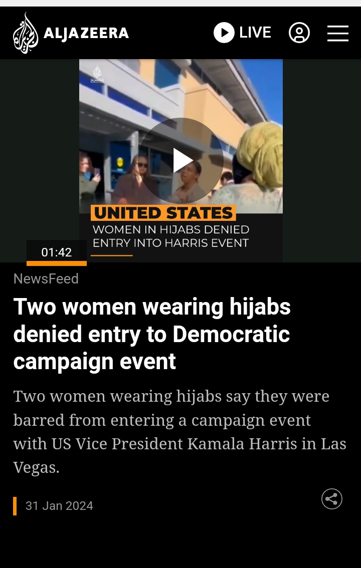 JustMeBeingMe4's tweet photo. @AJEnglish But not ones wearing hijabs ....is that right @POTUS? ๐ค
#IndictIsrael
#IndictUS
#IndictUK
#SaloneX https://t.co/fzttO2CGmz