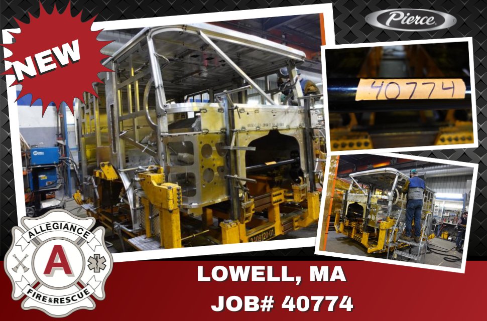 Lowell MA Fire Department's new 100' Aerial Enforcer kicked off production at Pierce Manufacturing in Appleton, Wisconsin! Get weekly sneak peeks from the factory floor! 
👉 zurl.co/6W0S 
 #AllegianceFR #FireandRescue  #PierceManufacturing #Firetrucks
