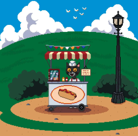 TapBoxTeam's tweet photo. Food Stand 🌭🐈⬛
by @lucas.pixelart on Instagram!
#pixelart #pixelated #pixelartsociety #pixelartdesign #pixelartdrawing #pixelartist #aseprite #hotdog #hotdogstand #art #digitalart #gamedesign #pixelartbrasil #64bit #arte #parks https://t.co/XtYwEx4PVI