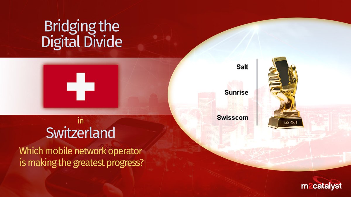 In their efforts to bridge the Switzerland's digital divide, <a href="/SaltMobile_DE/">Salt Mobile AG</a>, #sunrisecommunication, and <a href="/Swisscom/">Swisscom</a>  are all making great strides. Which mobile network operator is making the greatest progress? Find out here:
m2catalyst.com/switzerland-qoe

#5G #4g #digitaldivide #mobile