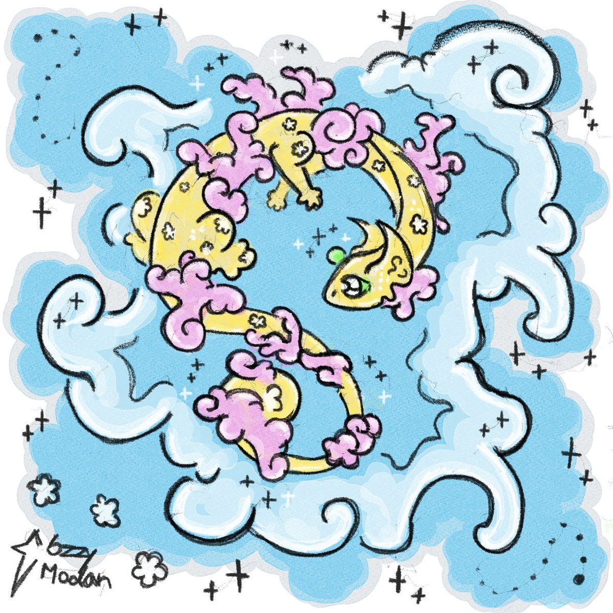 Cloud Dragon 5 Version 2, My Dragon of the Day... #dragon #dragonart #dragonartist #dailydeviant #kawaii