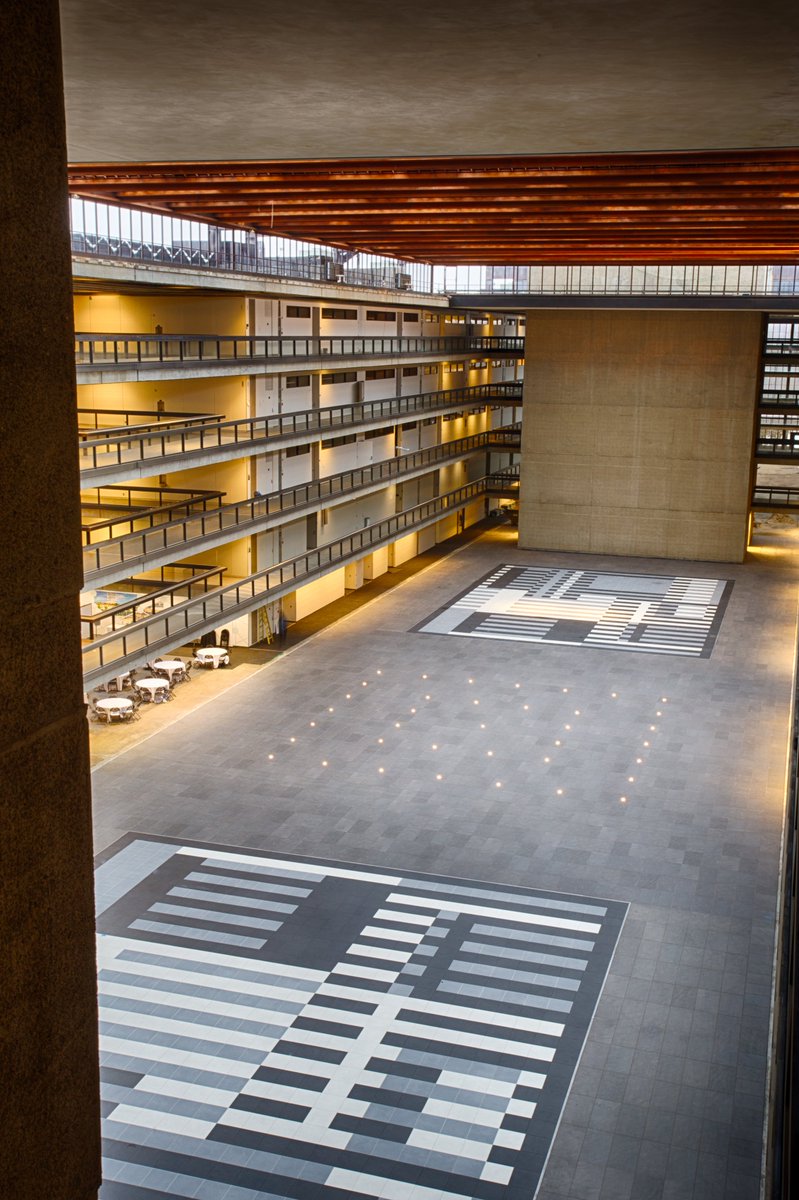 CeramicsOfItaly's tweet photo. Lumon Industries, the imaginary corporation of Apple TV+’s show #Severance, may be fictional but the iconic building is not! Designed in 1959 by architect Eero Saarinen, the mid-century building served as the perfect filming location for the made-up headquarters.#ProjectOfTheWeek https://t.co/SLq1xUQQms