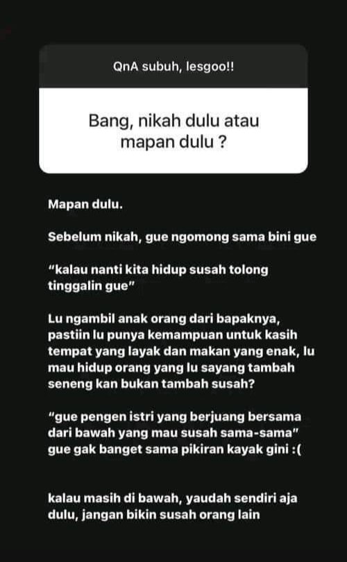 nikah dulu atau mapan dulu? thread