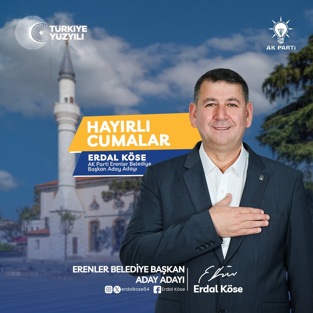erdalkose54's tweet image. Hayırlı Cumalar.

.

#erenler #belediyebaşkanadayadayı #erenlerbelediyesi #türkiyeyüzyılı #erenlermerkez #erenlermahalle #güleryüzlüsiyaset #saygılıhizmet
