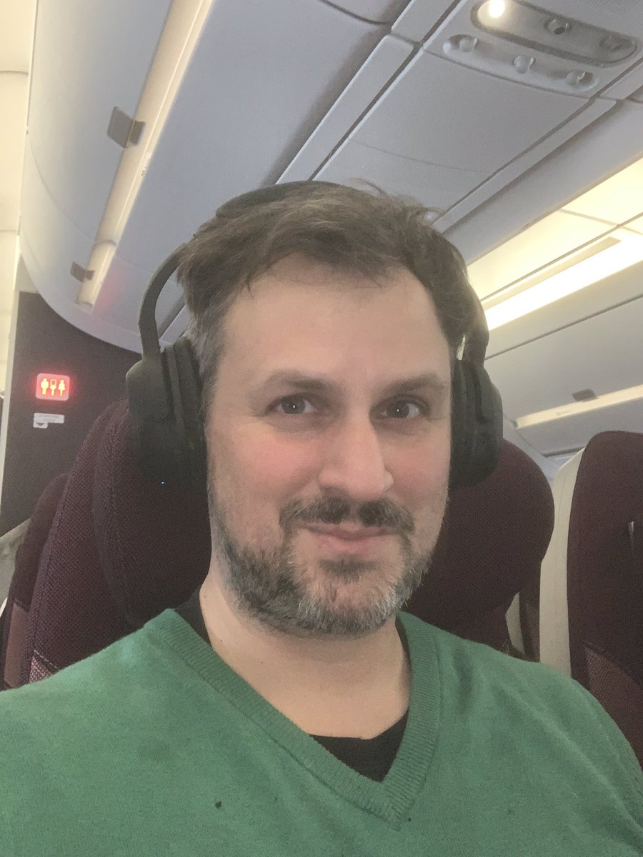 kevinquantum's tweet image. I’m flying somewhere exciting for work so I briefly sat down in economy to take this pic so I wouldn’t look like a “business class selfie wanker”. #businessclassselfiewanker #itsathing #sexydoctorwho