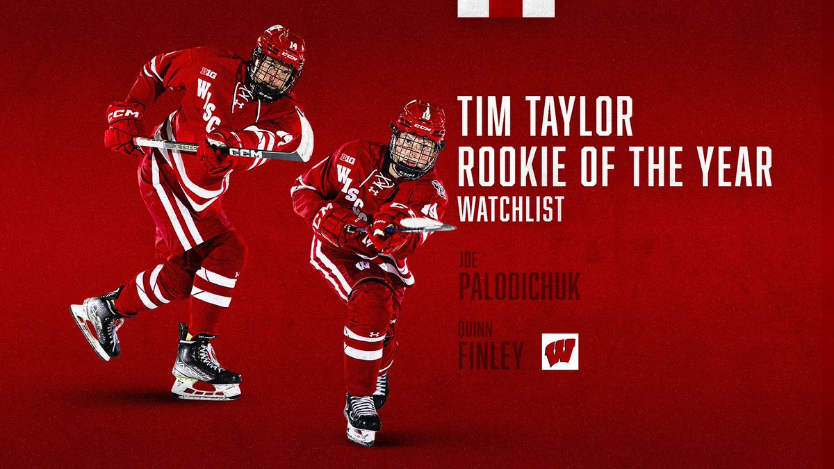 Been a team effort all season, but defenseman Joe Palodichuk and forward Quinn Finley getting some recognition as Tim Taylor Rookie of the Year watchlist players

#75thSeason || #nextchapter 

go.wisc.edu/ka67fu
