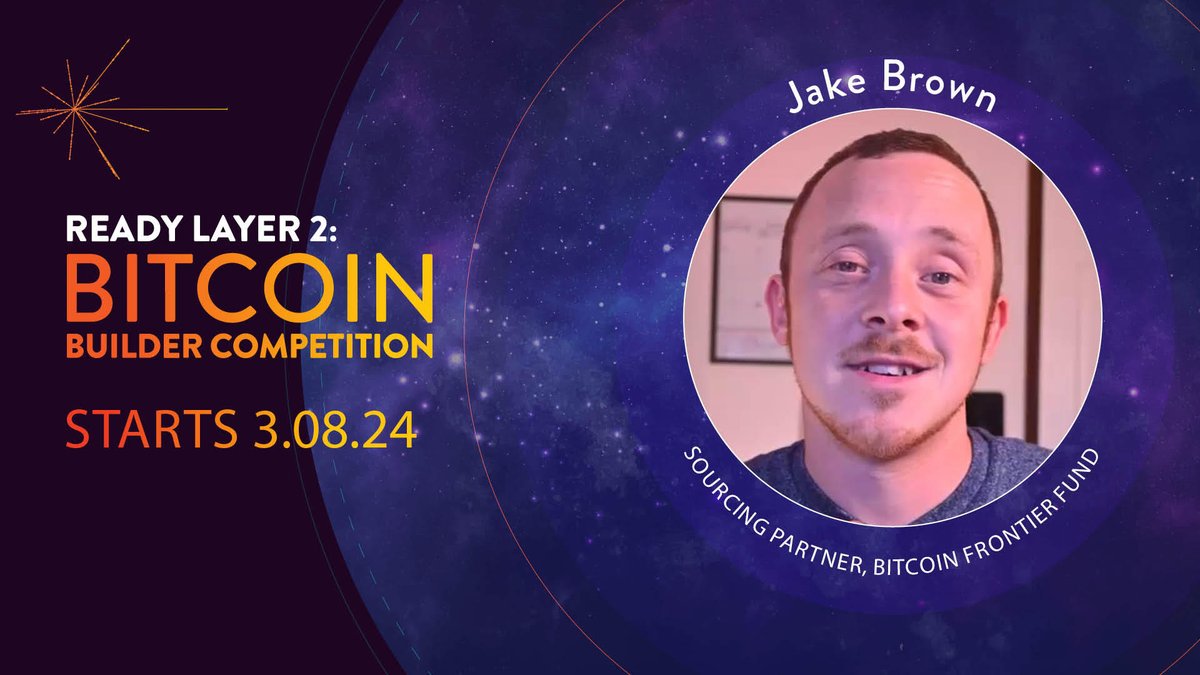 JakeBlockchain's tweet photo. Looking forward to judging the upcoming Bitcoin Builders Competition!
If you’re interested in learning, building, potentially winning some prizes, getting actionable feedback, and rocking with other Bitcoin startup founders.
Register at https://t.co/Px65i0Kw71.
#readylayer2 https://t.co/IZO5vXaKw6