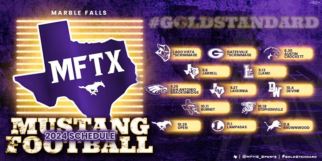 2024-2025 Mustang Football Schedule #GoldStandard