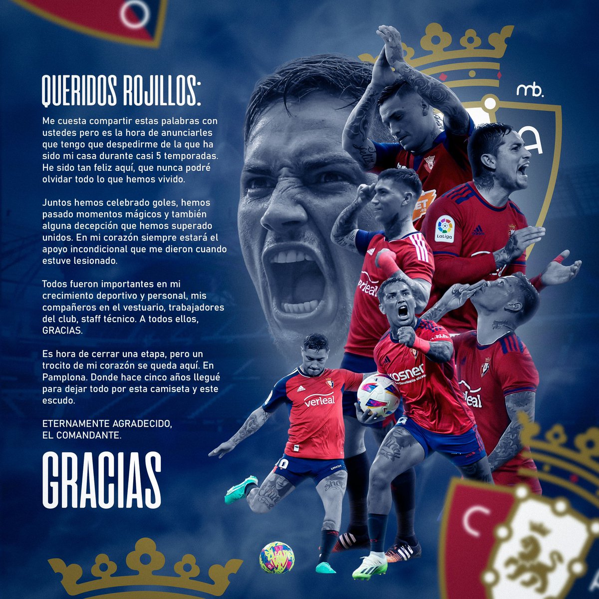 Chimy_Avila9's tweet photo. Gracias eternas rojillos. @Osasuna siempre en mi corazón ❤️ https://t.co/24Lpk4tCth