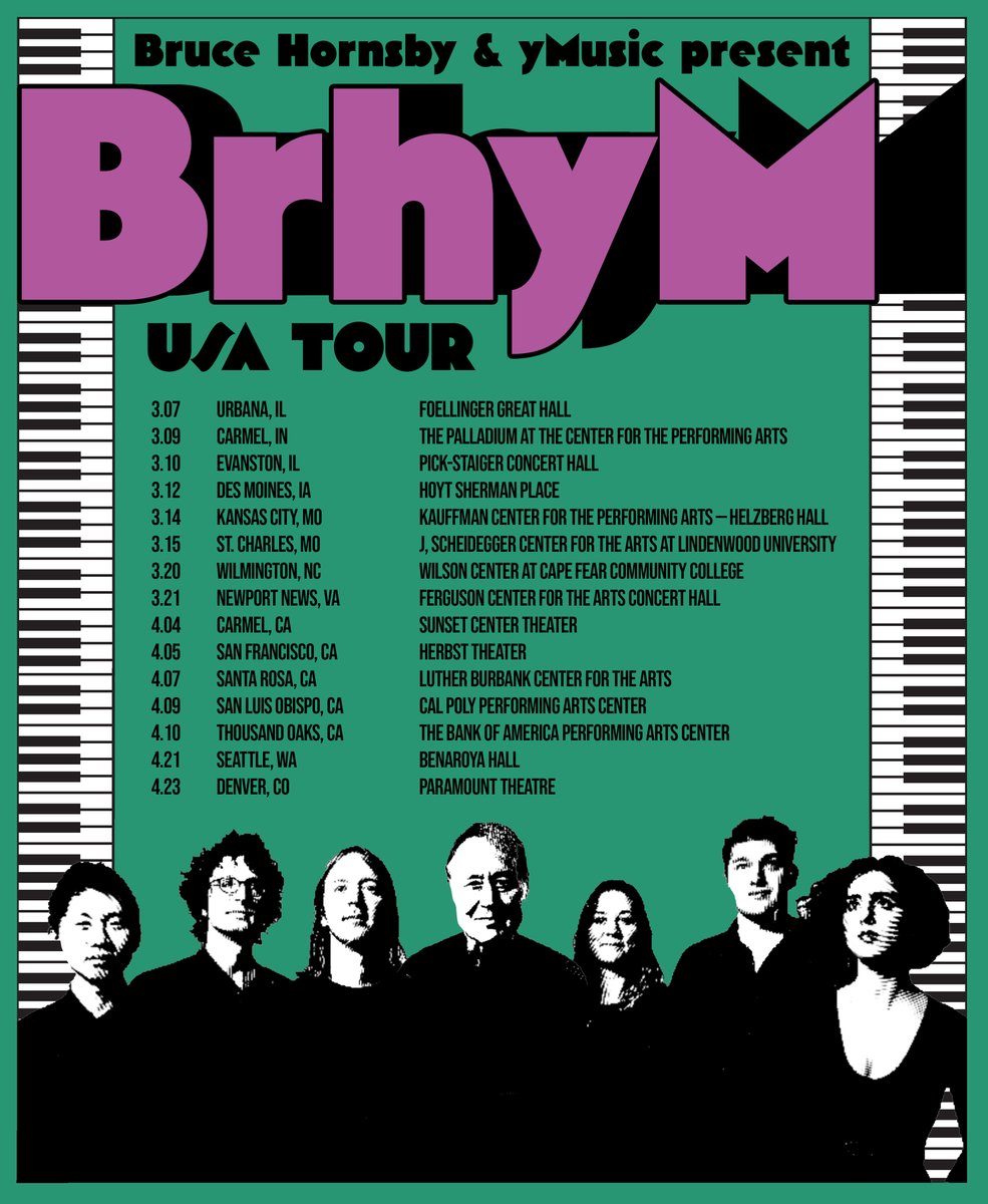 Each performance will feature an opening set from @yMusicNYC and a solo performance from Bruce before culminating in a collaborative set centered around selections from Deep Sea Vents and other favorites from Bruce’s catalog. Tickets are waiting at brucehornsby.com/tour 🌊