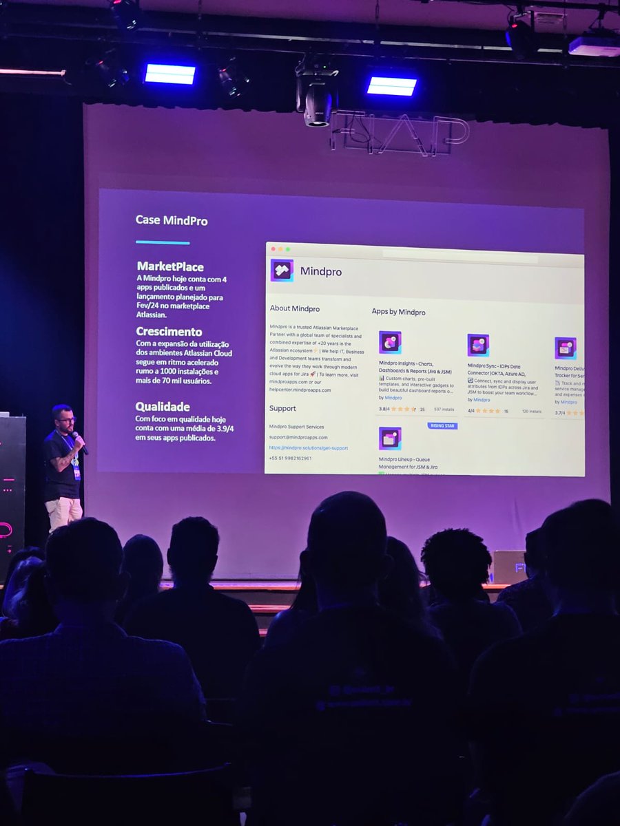 mindproapps's tweet photo. Our  team had a blast yesterday at the first @Atlassian Unleash Agile &amp; DevOps event hosted by the Atlassian Community in Brazil ✨

We can't wait for the next community events here! 🚀

#unleash #atlassian #mindproapps #devops https://t.co/CW0cHFtoqm
