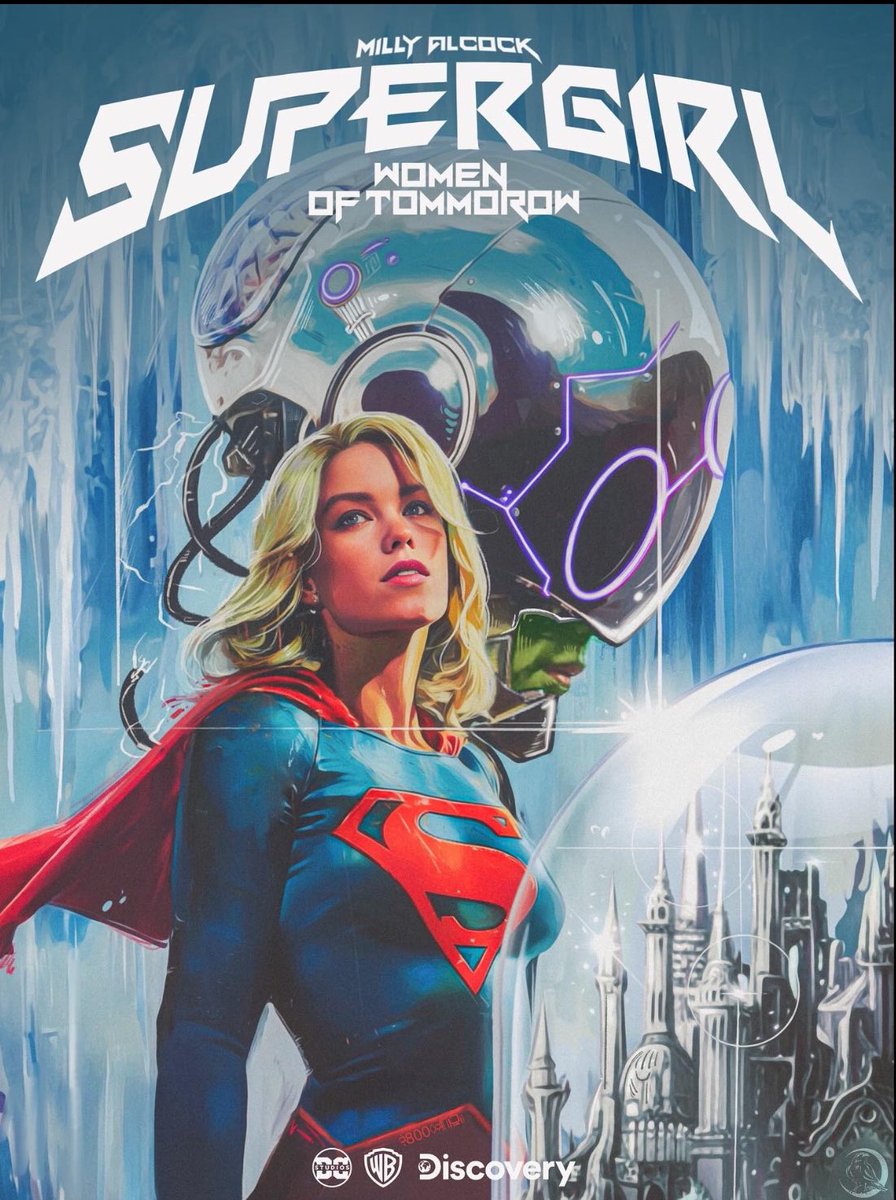 t800ruben's tweet photo. Excited for @MillyAlcock taking on Supergirl in the upcoming film by @JamesGunn &amp; official_peter.safran. 🎬 My poster envisions Brainiac’s threat, shrinking Kandor City, setting the stage for an epic challenge. 🌌🦸‍♀️ #DCU #SupergirlMovie #MillyAlcock #Brainiac #KandorCity #FanArt https://t.co/sa3m217oM2