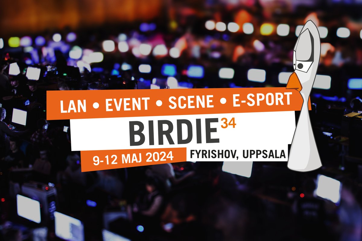 Birdie_Crew's tweet photo. Hej Uppsala! Vi är tillbaka med Birdie, Sveriges äldsta LAN-party! Vi arrangerar en helg fylld av spel, tävlingar och gemenskap den 9-12 Maj i Fyrishov. Häng med oss! #birdie #lanparty #gaming #uppsala https://t.co/wCoRqvBRZn