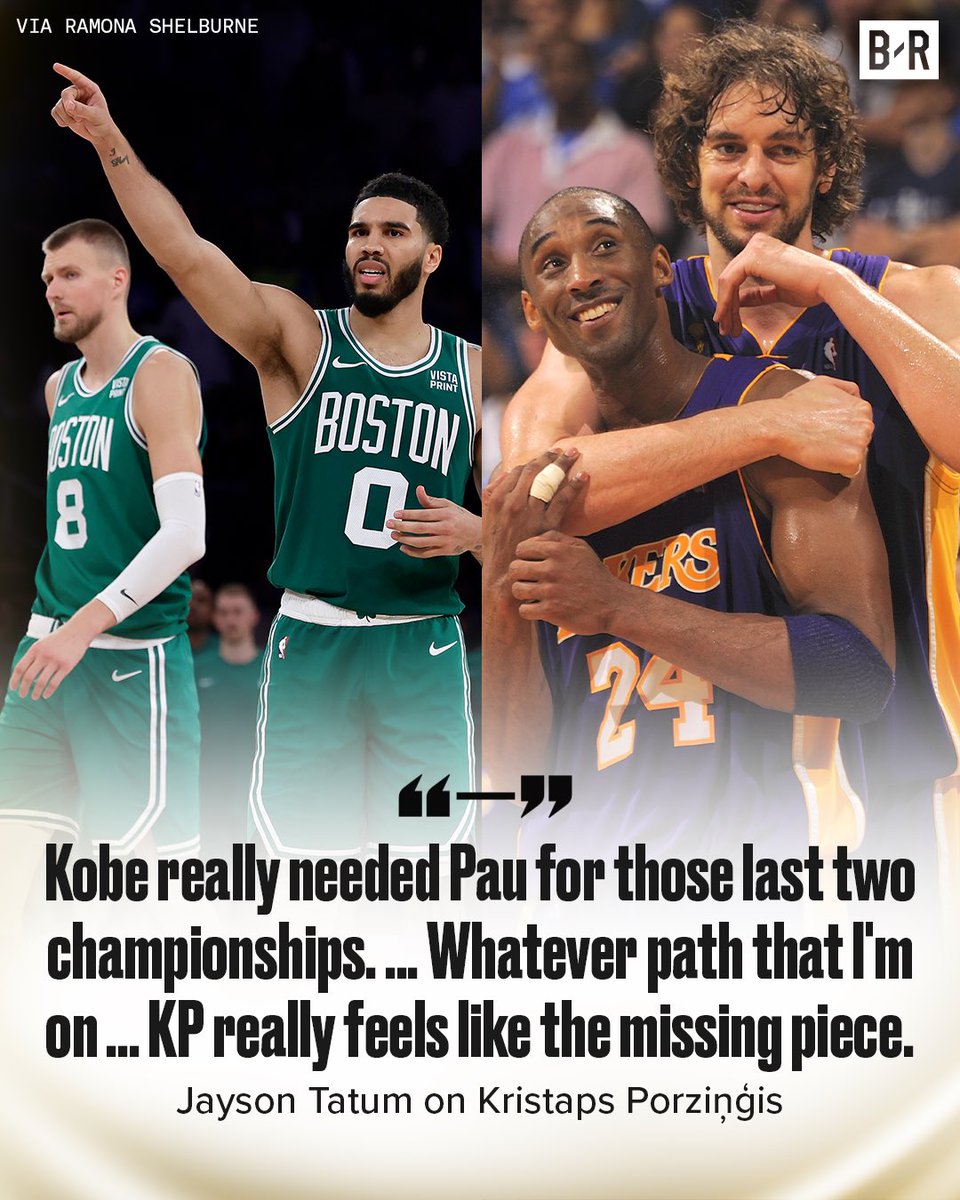 Tatum thinks KP could be the Pau to his Kobe 👀

(via <a href="/ramonashelburne/">Ramona Shelburne</a>)