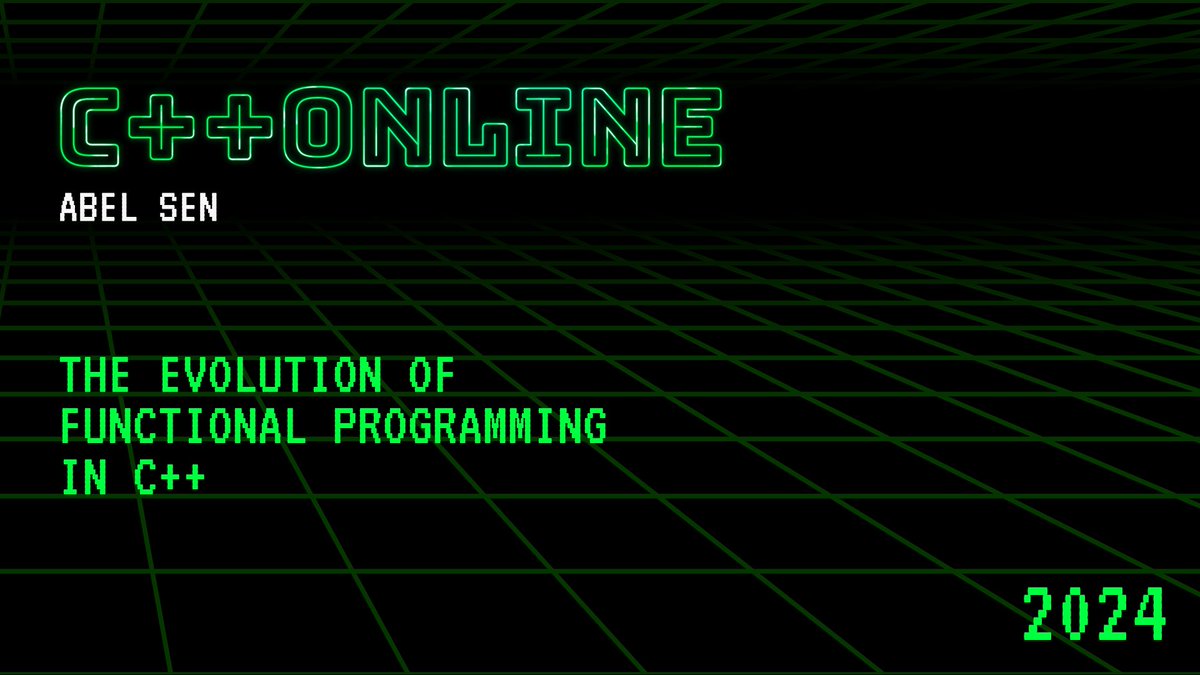 cpponlineconf's tweet image. CppOnline Session Announcement

The Evolution of Functional Programming in C++ by @neuroevolutus

cpponline.uk/session/the-ev…

Register today at cpponline.uk/registration

#CHistory #Functional #FunctionalProgramming #FutureOfC #ISOC #cpponline