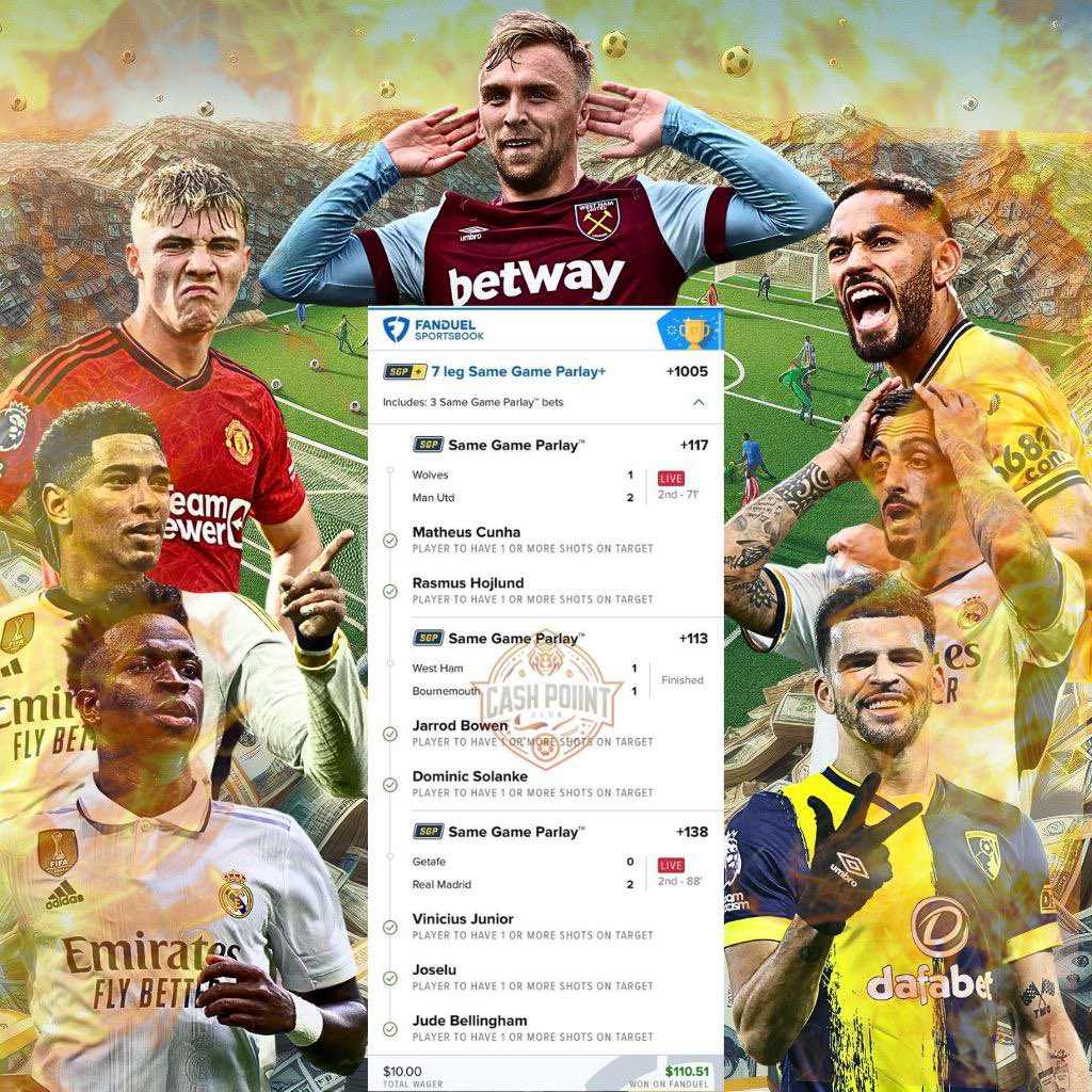 CashPoiintClub's tweet photo. And With That Being Said…
TO THE BANK 🏦 

4 Inna Row

Thanks @RebelEscobar #KeepItGoing

+1005 🟢

$10 👉🏿 $110.51

#CashPoiintClub
#Futbol
#LaLiga
#PremierLeague https://t.co/eEP8JIgcnu