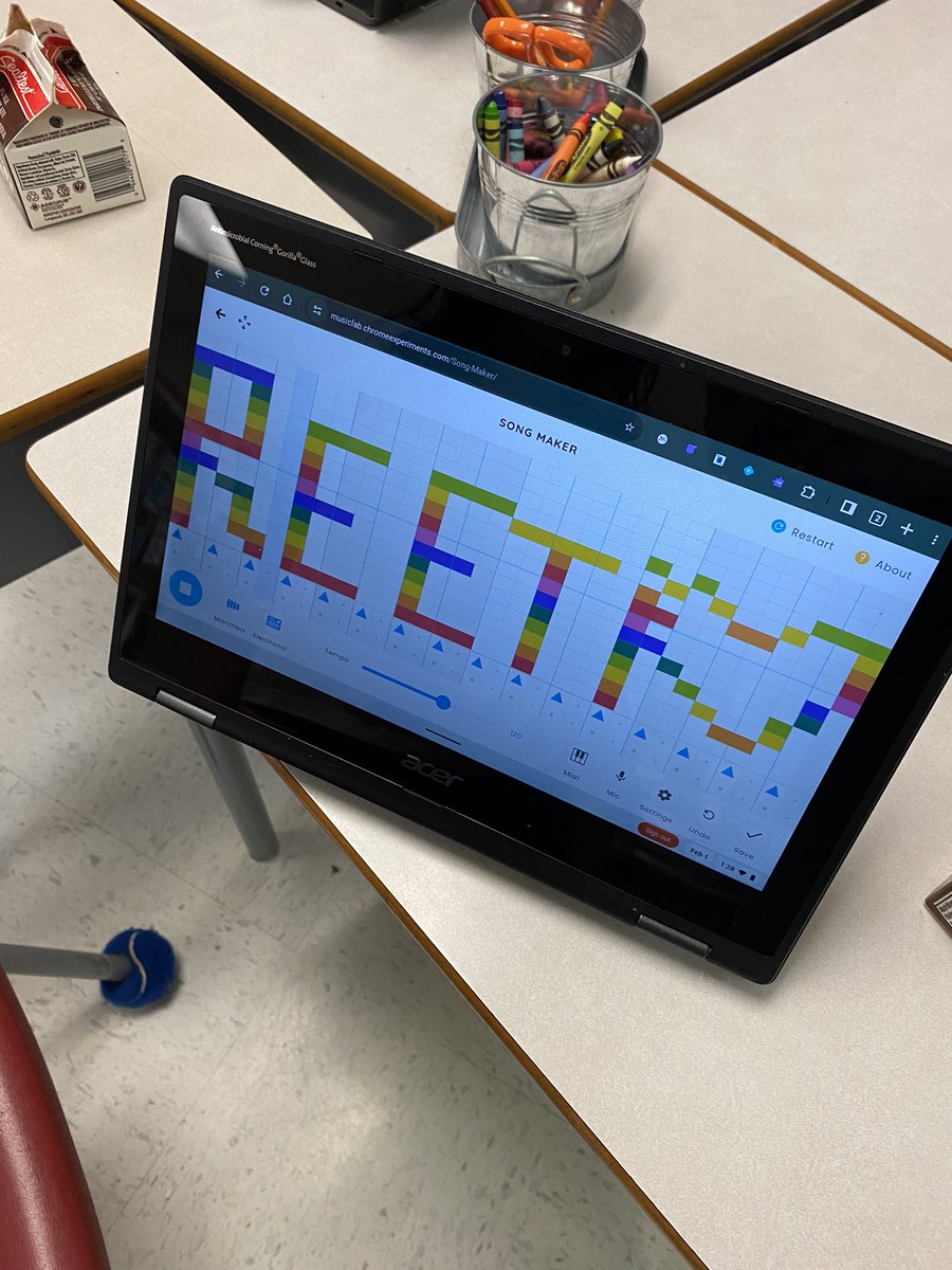 StLukeEllacott's tweet photo. Using our names and technology to make music. What an exciting experience this was for 1A to hear the songs in their names!! @StLukeNepean @OCSB_LT #googlemusiclab https://t.co/u99yVz77zn