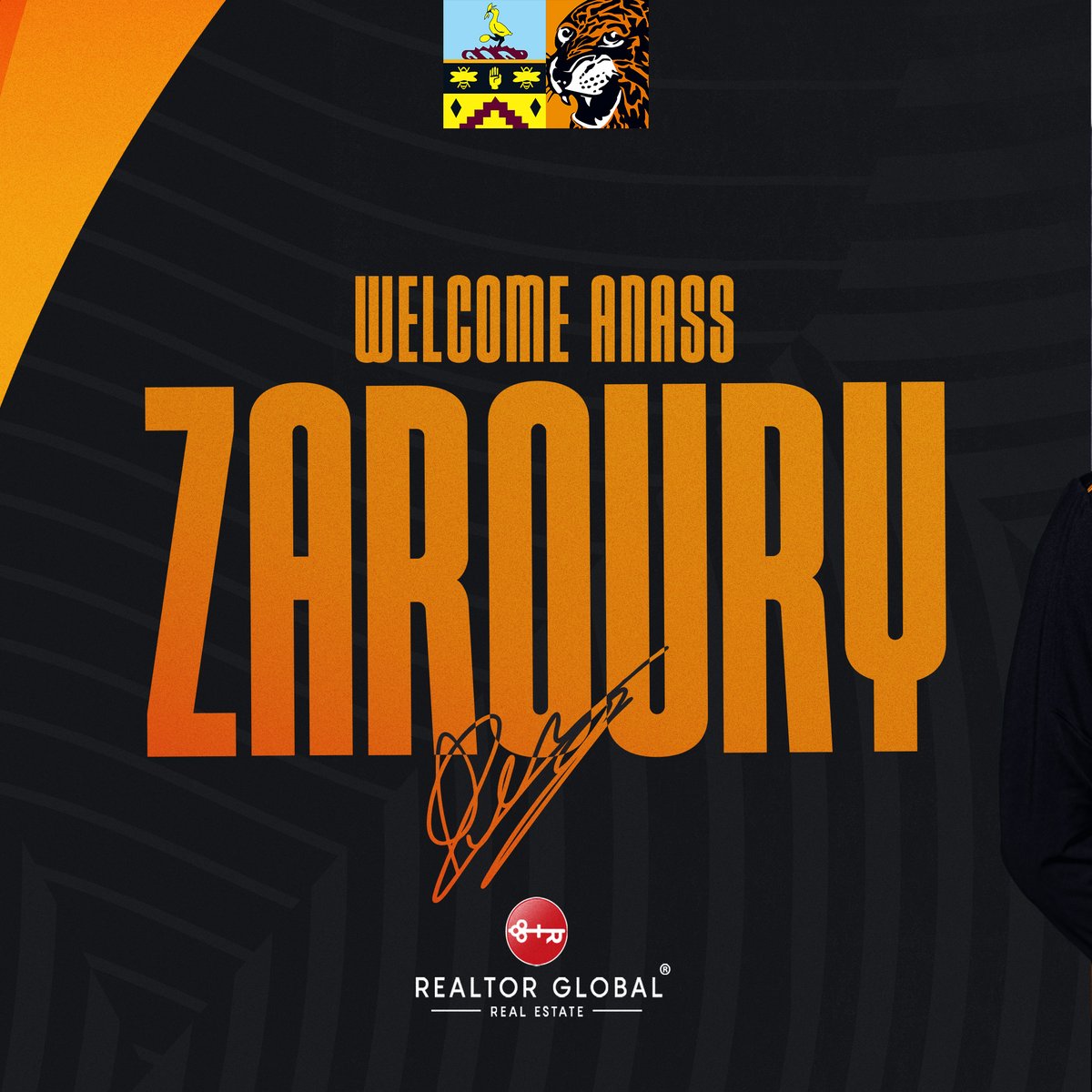 HullCity's tweet photo. ✍️ We are delighted to announce the loan signing of winger Anass Zaroury from Premier League side @BurnleyOfficial.

🤝 Welcome Anass!

#hcafc | Realtor Global