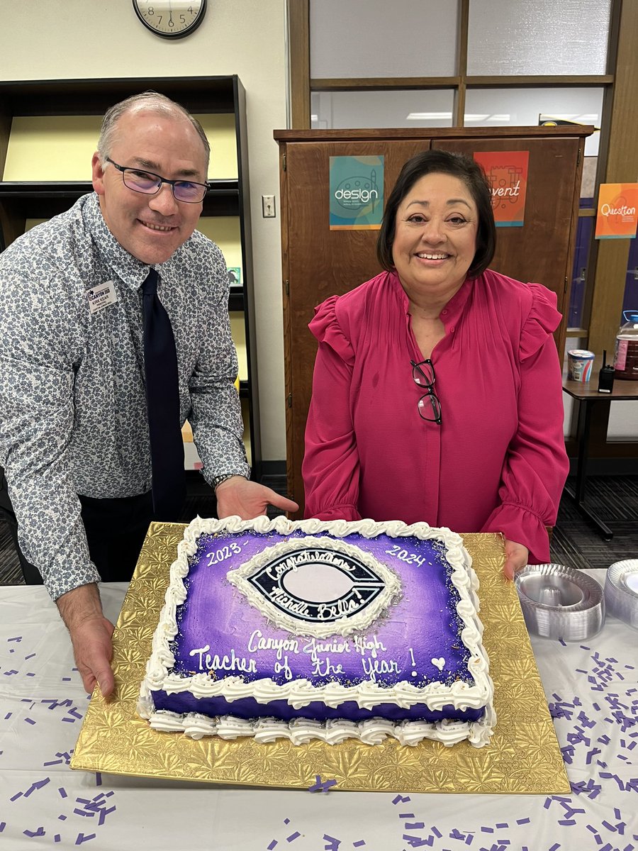 Congratulations to our Canyon Junior High 2023-2024 Teacher of the Year - Michelle Bella!