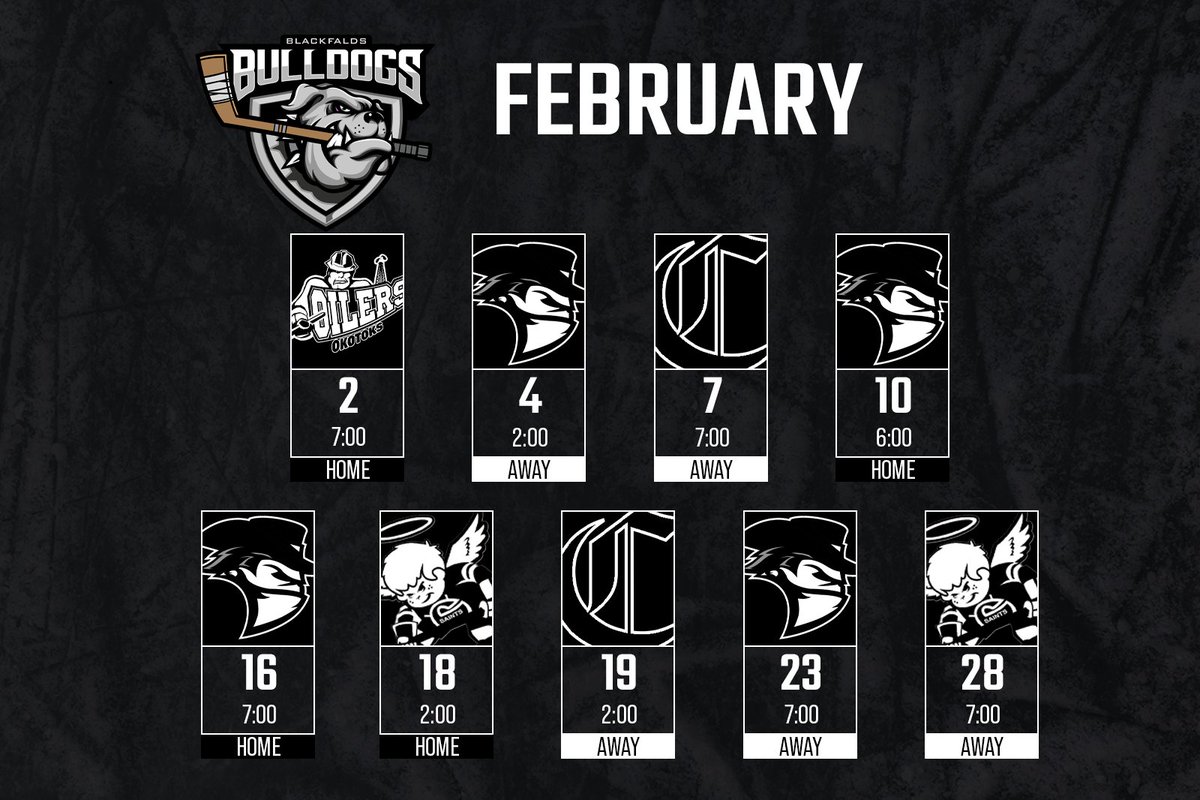 Here is how the month of February looks for us!

Get your tickets to our 4 home games this month here: showpass.com/202324-bulldog…
