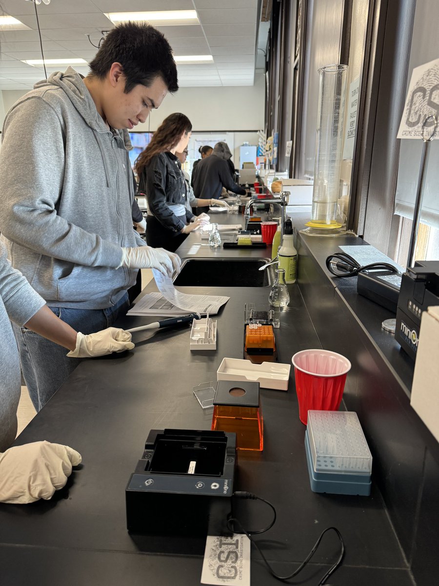 MrArsenie's tweet image. Fantastic lab session today with my @CarlSchurzHS #dpbio #ibbio students running two DNA fingerprinting scenarios via @MiniOneSystem Super proud of my students who practiced new techniques and skills! Tomorrow we debrief!