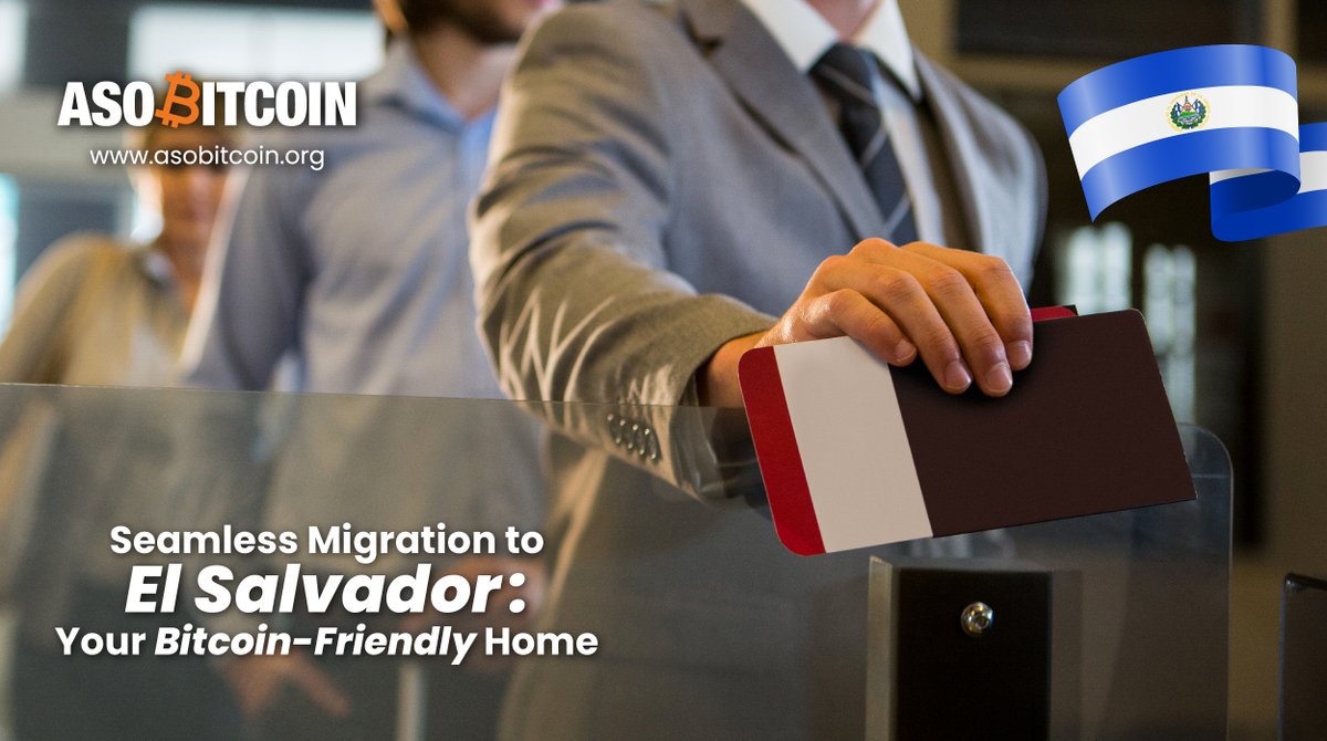 Ready to make El Salvador your new home? 🏡 Explore our comprehensive migration services at Asobitcoin! From visa assistance to residency guidance, we're here to ensure a smooth transition for you. 

Welcome to the Bitcoin-friendly nation! 🇸🇻✨ 

#MigrationServices #Asobitcoin