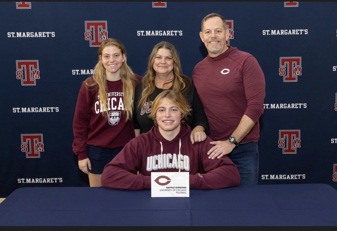 Signing day for <a href="/BattleGideons/">Battle Gideons</a> via <a href="/SMESAthletics/">SMES Athletics</a> <a href="/SMES_football/">St. Margaret's Football</a> 

they did a great job recognizing all of the amazing student-athletes! 
<a href="/UChicagoFB/">UChicago Football</a>: four 2024 Tartans headed your way next year!