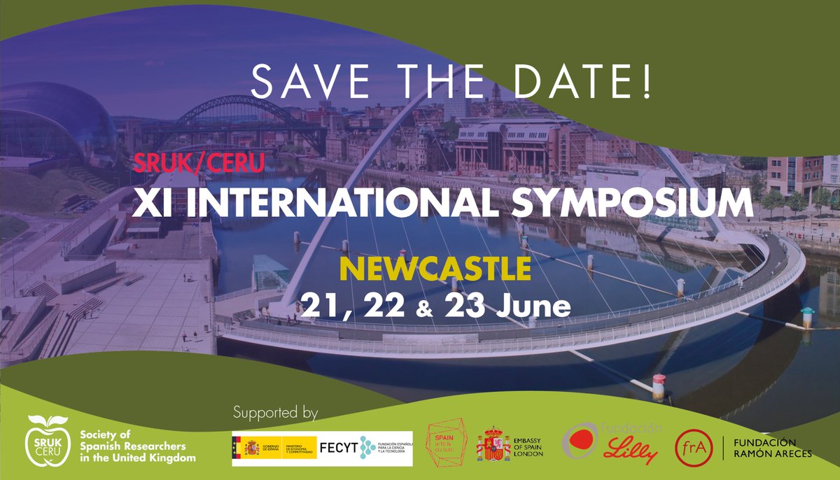 🚨Open your agendas because the 💚🫂 XI SRUK/CERU INTERNATIONAL SYMPOSIUM has arrived!🚨

✨💫21st, 22nd and 23rd of June in #Newcastle ✨💫

More info coming soon!

💚Thanks to <a href="/FECYT_Ciencia/">FECYT</a> <a href="/EmbSpainUK/">Embassy of Spain UK</a> <a href="/SpainCultureUK/">Spain Culture & Science UK</a> <a href="/FundacionLilly/">Fundación Lilly</a> and <a href="/FundacionAreces/">FundaciónRamónAreces</a> for all the support!🫰