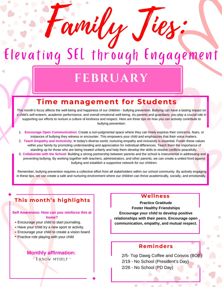 The SEL/Wellness Newsletter for February is available now!