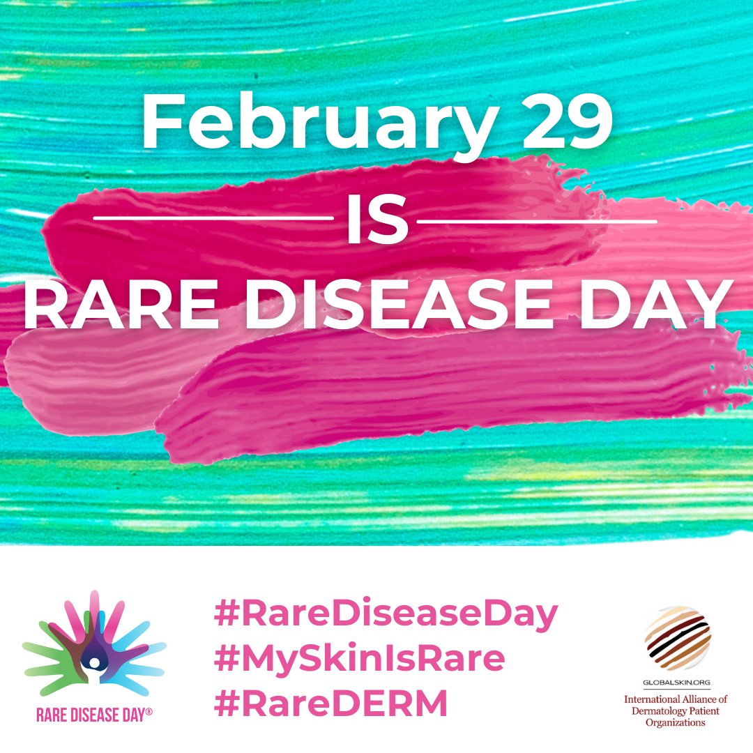 IADPO's tweet photo. #RareDiseaseDay2024 is on Feb. 29, 2024! GlobalSkin is elevating the #RareDERM Community through customizable awareness day materials available here: https://t.co/IiIJwV22ji
#RareDERM #MySkinIsRare https://t.co/y6FejYjW1C