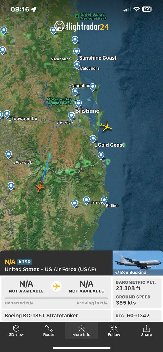 airman941's tweet photo. The double whammy this morning out of YAMB
#MYTH12 on its 4th sortie of the trip, while #FRESH74 out for its first sortie with both due back later on today. #avgeek https://t.co/3NHKwKx9xL