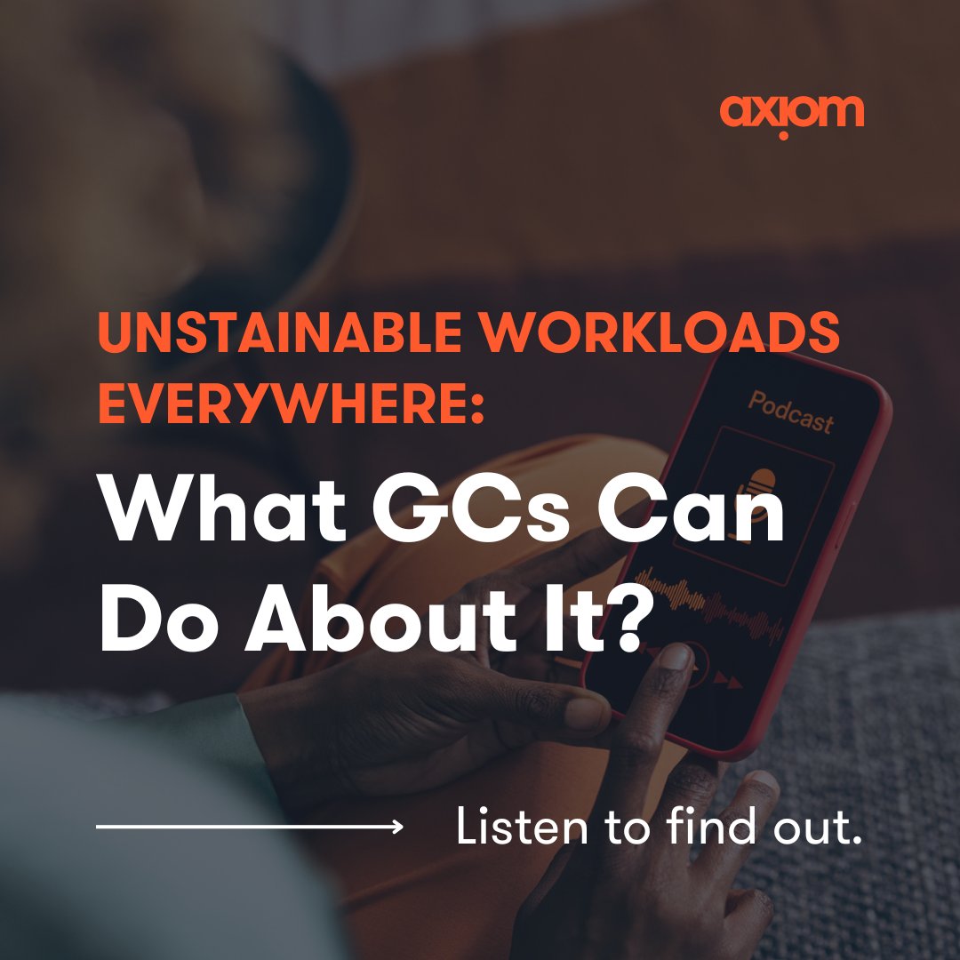 🔊 Have you listened to the Corporate Counsel Show's recent podcast? Axiom's David Pierce discusses our General Counsel survey findings on the volume of work against lower budgets, hiring freezes, and inadequate resourcing. --> okt.to/IEr1zL