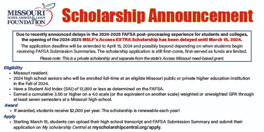 Missouri Scholarship & Loan Foundation tweet media
