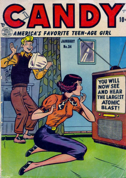ThatBobMadison's tweet photo. Instead an afternoon joke, here's a great image from a comic called Candy. It was about a teenage girl and was a backup feature in Police Comics!

#Candy #comicbooks #vintagecomicbooks #vintagecomics #GoldenAge #PoliceComics #funnybooks #backupfeature #pun #illustratedjoke https://t.co/tLuJ552Qdv