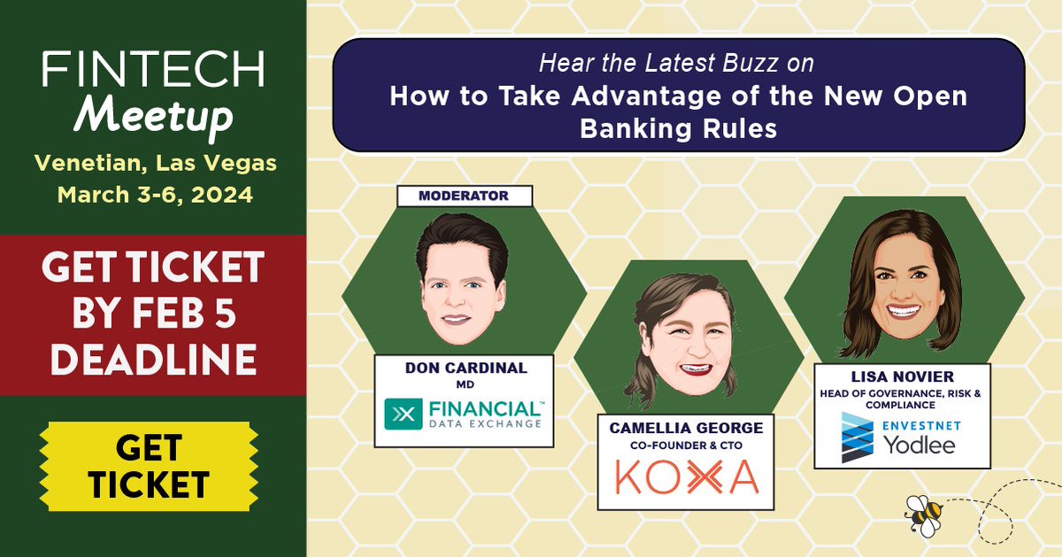 The introduction of the new Open Banking Rules is going to have a profound impact on our industry. Learn why and what you can do to take advantage of it as Don Cardinal from @FDXOrg, Camellia George from Koxa, and Lisa Novier from @Yodlee share their perspectives and insights…