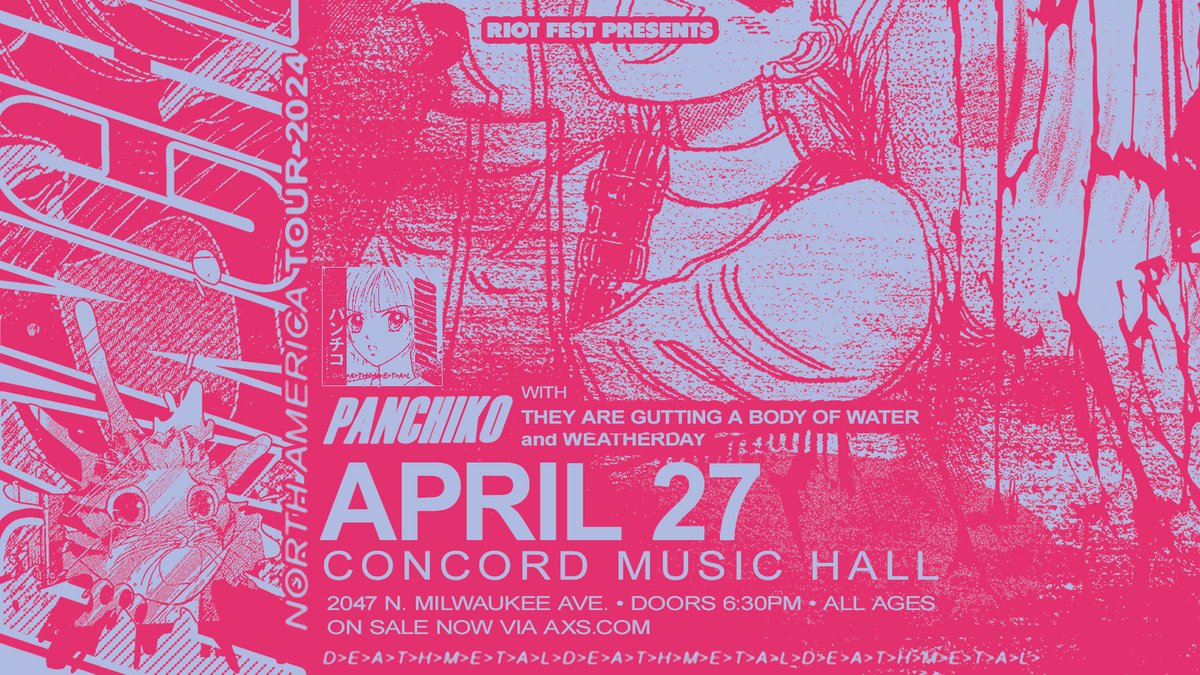 Concord Music Hall (@concordhall) on Twitter photo 🔥TICKETS MOVING FAST🔥
<a href="/Panchiko4/">Panchiko</a> is dropping in from England for a very indie rock evening w/ <a href="/tagabowPHL/">theyareguttingabodyofwater</a> + <a href="/Weatherday_PC/">Weatherday✦˖⋆</a>! The story of a mysterious CD is coming to the Concord stage on April 27th! Don’t miss it, tickets are going quick ~
🎟️ go.concordmusichall.com/panchiko 🔥TICKETS MOVING FAST🔥
<a href="/Panchiko4/">Panchiko</a> is dropping in from England for a very indie rock evening w/ <a href="/tagabowPHL/">theyareguttingabodyofwater</a> + <a href="/Weatherday_PC/">Weatherday✦˖⋆</a>! The story of a mysterious CD is coming to the Concord stage on April 27th! Don’t miss it, tickets are going quick ~
🎟️ go.concordmusichall.com/panchiko