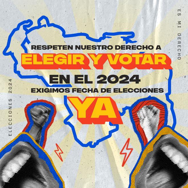 LucelysRo's tweet photo. Basta de incertidumbre! Los jóvenes venezolanos exigimos una fecha clara y precisa para las elecciones. Queremos ejercer nuestro derecho al voto y construir un futuro democrático para nuestro país.  #YLasPresidencialesPaCuando https://t.co/3l5P0ltNu6