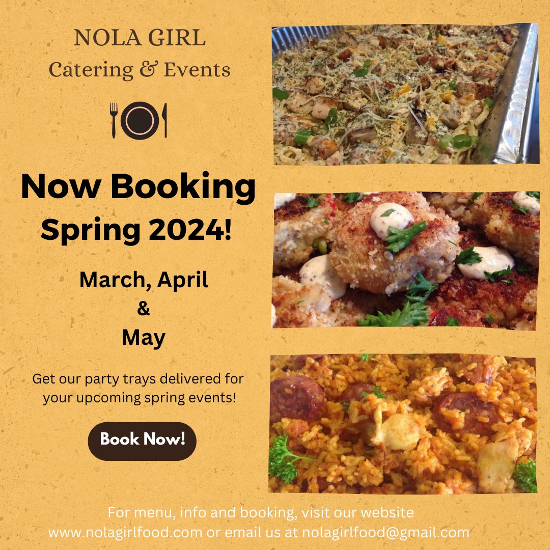 nolagirlfood's tweet photo. Hey Guys, while we are still closed for winter break until
2/25, we are now booking March - May… For menu and dates click link in bio! https://t.co/wsFAPVDi9E