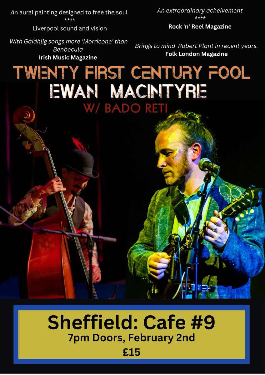 ewanmacintyreBD's tweet photo. First show of the year tomorrow! 7pm at Cafe #9 in Sheffield!
#Sheffield  @BBCSheffield @LiveMusicInHope #twentyfirstcenturyfool @NetherEdgeSheff https://t.co/WJTvPQkZGE