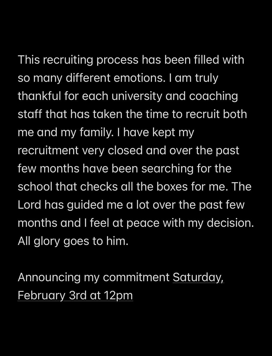 Thank you Lord.

Commitment 
Saturday, February 3rd at 12pm